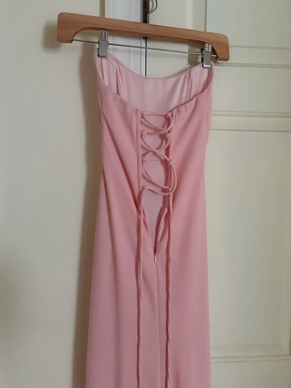 Lucy in the sky pink strapless maxi dress - Image 4