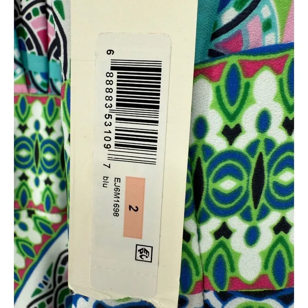 NWT Eliza J Scarf Print Chiffon Maxi Dress‎ Size 2 Vacation Feminine Colorful - Image 4