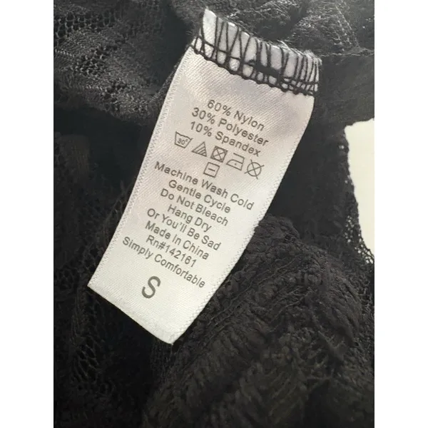LuLaRoe Lace Open Front Duster Size S Black Cardigan Vest Rave Festival Witchy - Image 12