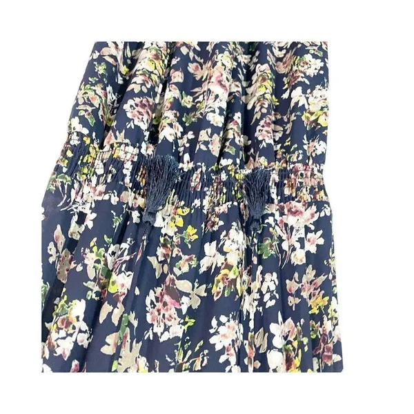Allison Joy Floral Evereve Corbin Midi Dress S Blue Pink‎ Sleeveless A-line - Image 5