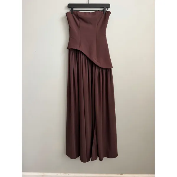 NEW Babyboo Maliyah Maxi Dress in Plum Brown Size Small - Image 5