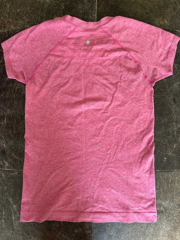 Z by Zella Seamless Mesh Vent Short Sleeve Pink Performance Athletic Crew Neck - Image 4