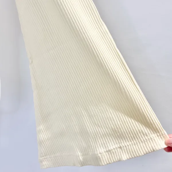 Callahan New Open Front Ring Bell Sleeve Ribbed Vera Top Creme - Image 12