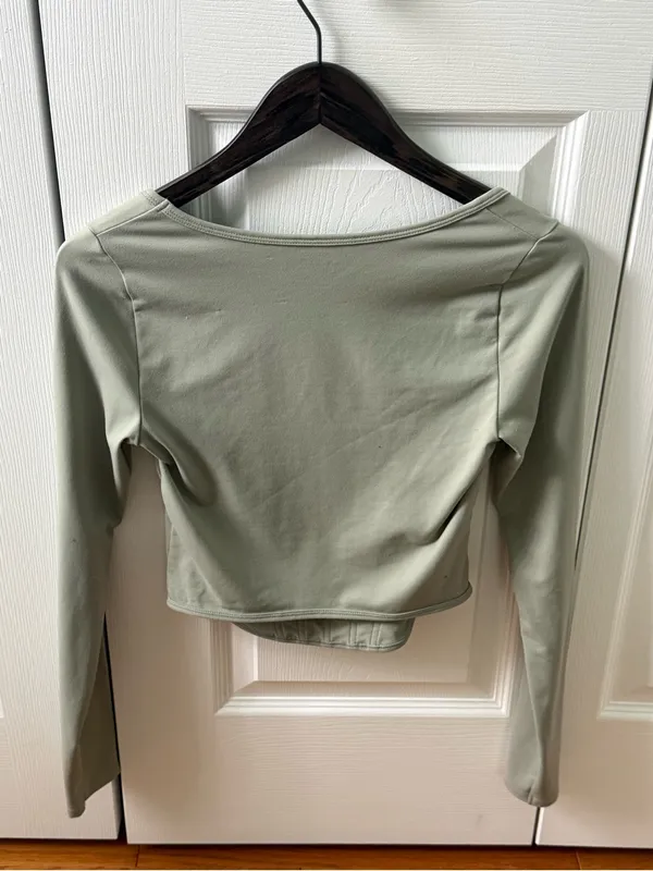 Abercrombie & Fitch Soft A&F Corset Top in Sage Green - Image 3