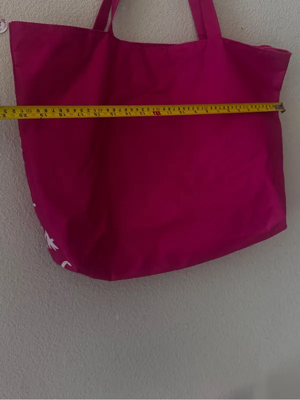 Floral Print Tote Bag - Magenta - Image 5
