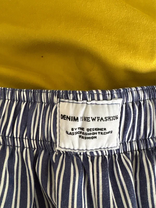 Women’s blue and white striped boxer shorts - Image 3