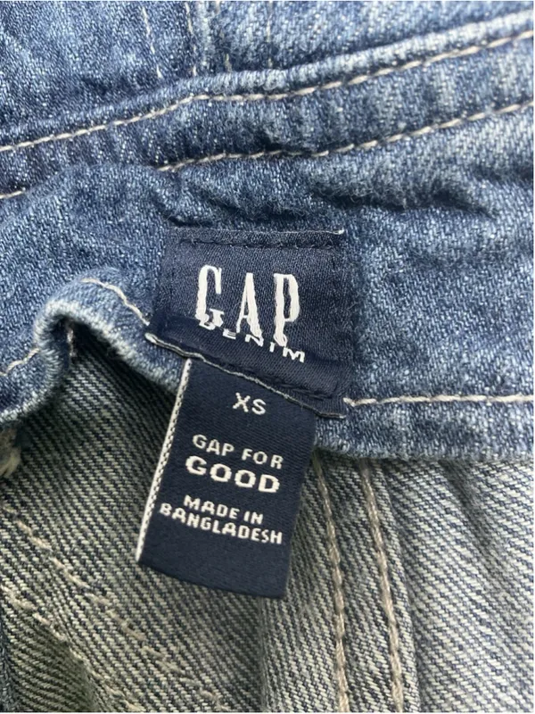 Womens GAP Blue Denim Jean Overalls One Piece Jumpsuit Size XS - Image 4