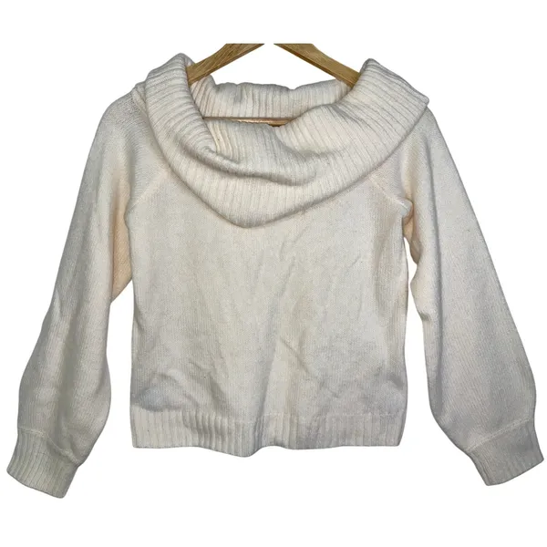 Abercrombie & Fitch Cream Knit Long Sleeve Cowl Neck Turtleneck Sweater Size M - Image 2