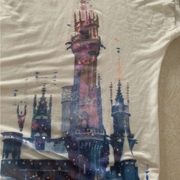 Walt disney world shirt womans large castle 2017 exclusive cream color - Image 4