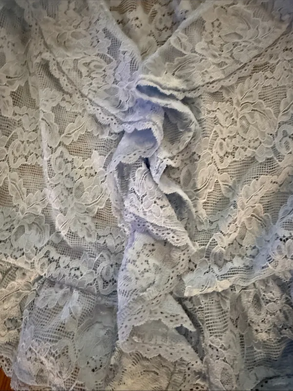 And Now This Light Blue Lace Ruffle Peplum Blouse - Image 3