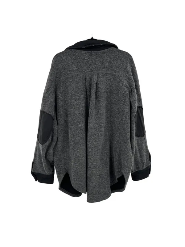 Free People Ruby Oversized Gray Button-Up Shacket Jacket Size Medium Boho Grunge - Image 6