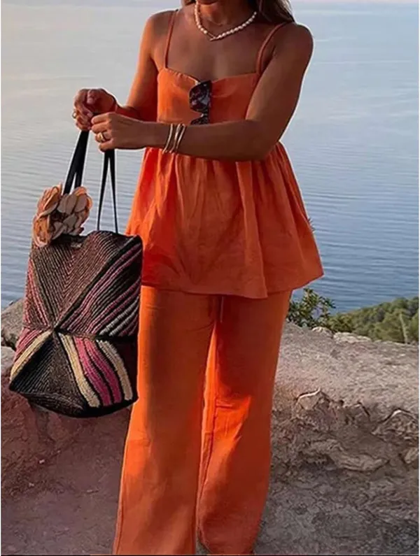 SHEIN orange tank and pant set - Image 5