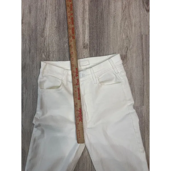 MOTHER The Hustler Ankle Fray Jeans Fairest Of Them All‎ White High Rise 26 - Image 8