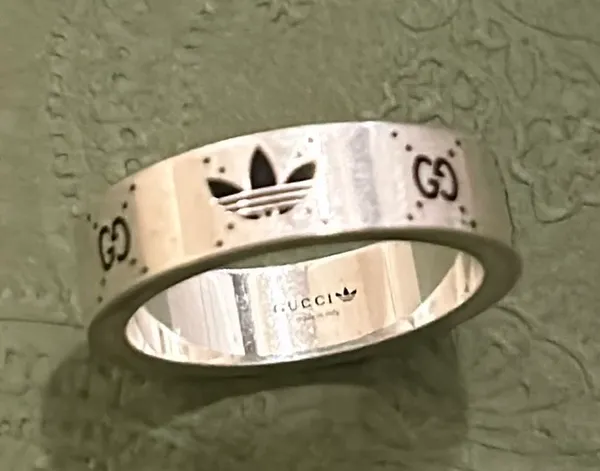 Gucci x Adidas Engraved Interlocking G Ring Ag 925 - Image 7