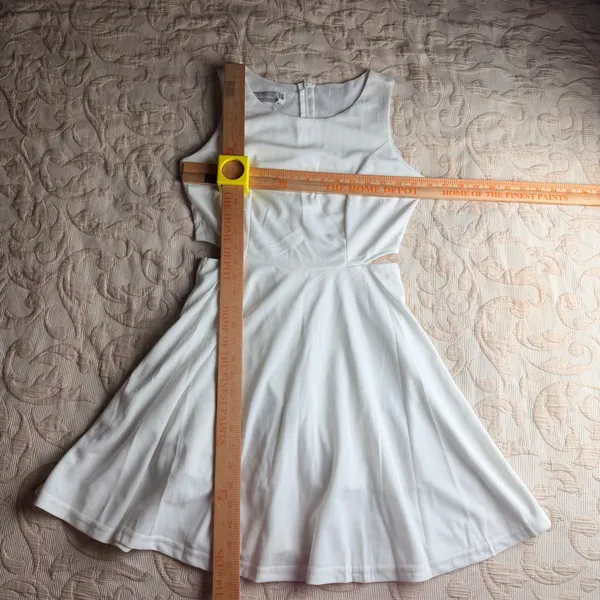 Belongsci Womens White Cut Out‎ Skater Dress Sleeveless Mini 8812# Size S NEW - Image 7