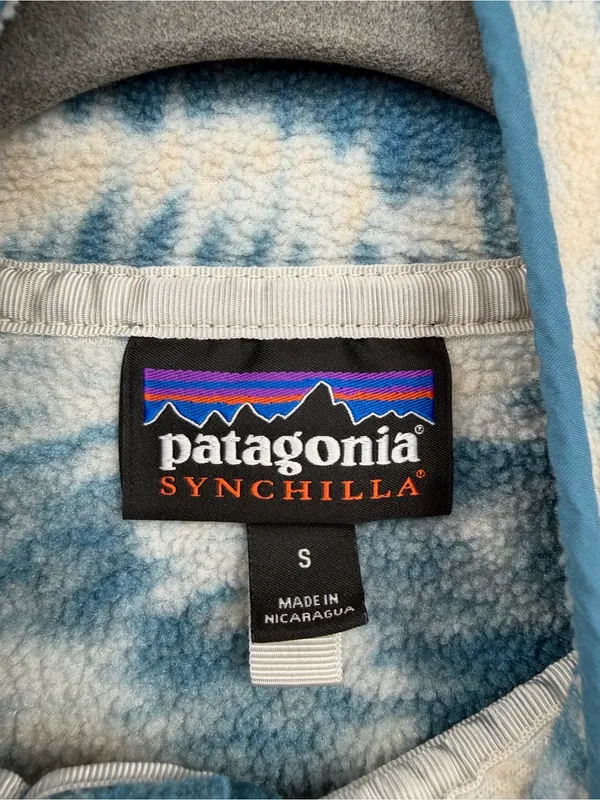 Patagonia Synchilla Snap-T Mighty Mycelium Wavy Blue Fleece S 25455 - Image 6