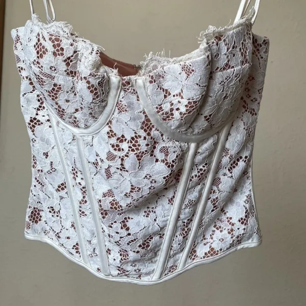 House of CB‎ ‘Mila’ Ivory Lace underwired woven corset NWOT size L A-C - Image 3