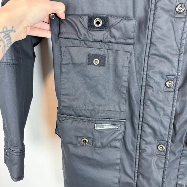 Lauren Ralph Lauren Black Waxed‎ Cotton Barn Jacket Chore Coat Size Small - Image 9