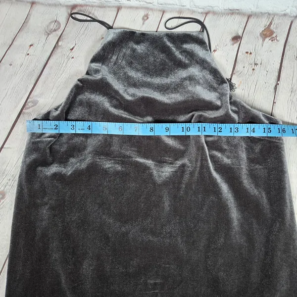 DO+BE Velvet Lace Up Back Cami Tank Top Gray Women's M Style‎ Y14120 - Image 6