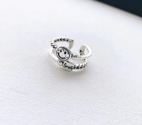 Smiley Face Silver Ring - Image 2