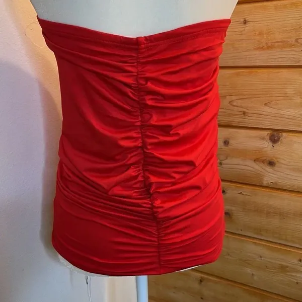 Classic red gathered bandeau. Size Small. Red - Image 3