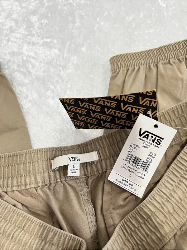 Vans Chamber II Jogger Women's Elastic Waistband Khaki Size Large Cotton Blend - Image 9