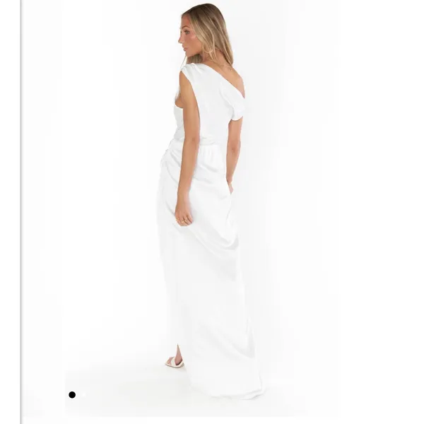 Show Me Your Mumu Jodie Dress Ivory White Luxe Satin Size Medium - Image 3