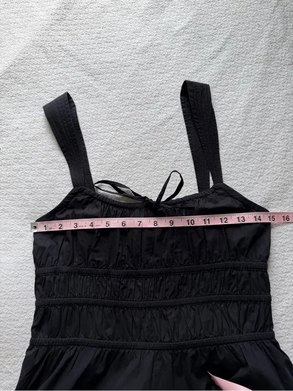 Aritzia Sunday Best Martine Poplin Dress Black Medium Cotton Sleeveless - Image 6
