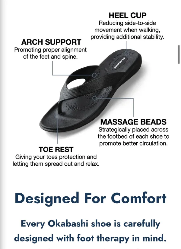 NEW Okabashi Womens ML 8/9 Flip Flop Thongs Sandal Blue Arch Support Made in USA - Image 8