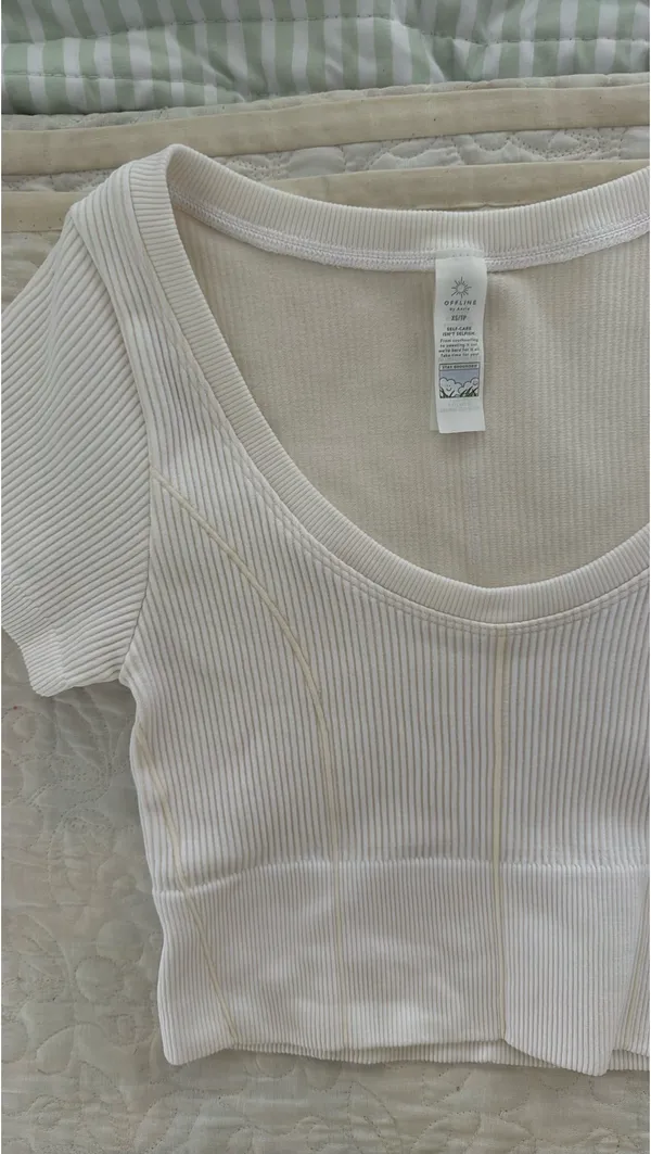 Aerie White Crop Top - Image 3