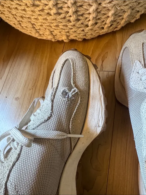 New Balance Women's Light Beige Suede & Mesh Sneakers - Image 5