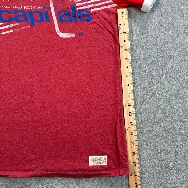 Washington Capitals Mitchell & Ness Tee Shirt Women's LG V-Neck Distressed Retro - Image 6