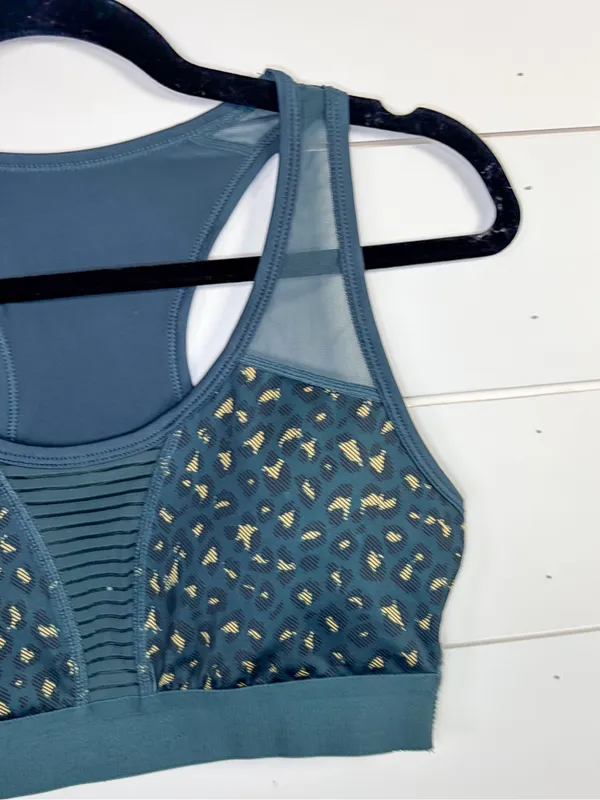 Zyia Teal Blue Leopard Bomber Bra, EUC, Size Medium - Image 5