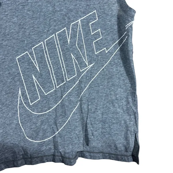 Nike Sportswear Logo Graphic Tank Top Gray Athleisure Racerback Size M - Image 3