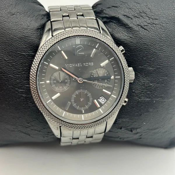 Michael Kors MK-6259 Metallic Gray Stainless Steel Chronograph Watch, Working - Image 2