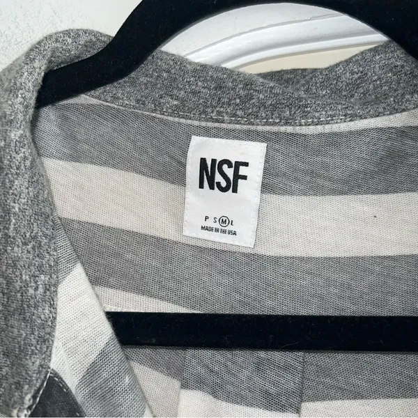 NSF Striped Lightweight Henley Long Sleeve Shirt - Image 3