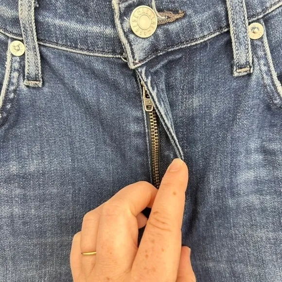 AGOLDE Size 28 High‎ Rise Ankle Crop Raw Hem Slim Straight Leg Denim Jeans - Image 3
