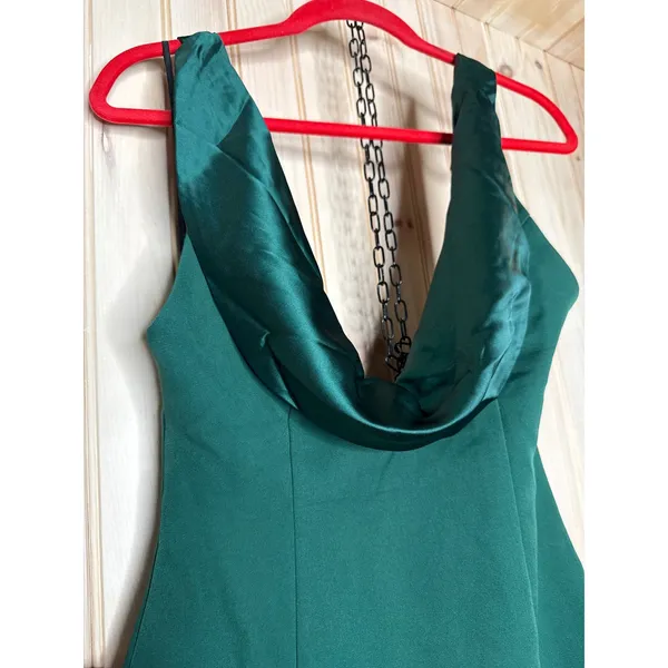 NWT Lulus Perfected Finesse Emerald Cowl Halter A-Line Mini Dress Party Size XS - Image 4