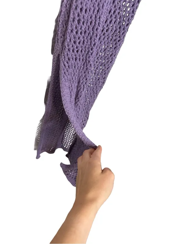 👗 Beach Riot‎ Holly Crochet Swim Cover-Up Dress XS Purple Open Knit Maxi 👗 - Image 6