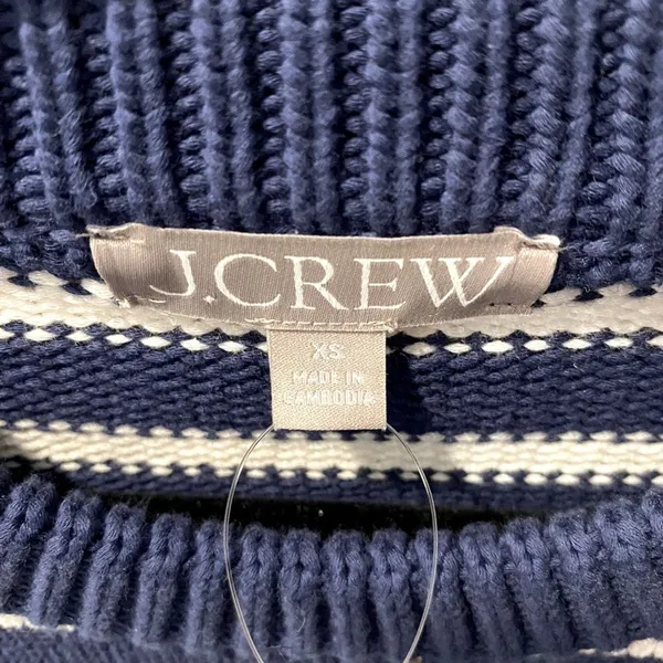 NWT J.Crew Relaxed Stripe Crewneck Sweater Womens Chunky Knit Nautical Fisherman - Image 8