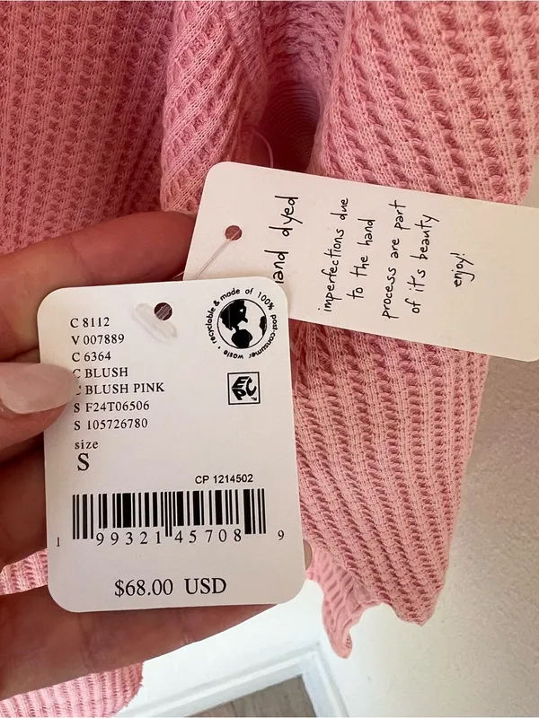 Free People FP One Blake Thermal in Blush Pink NWT - Image 4