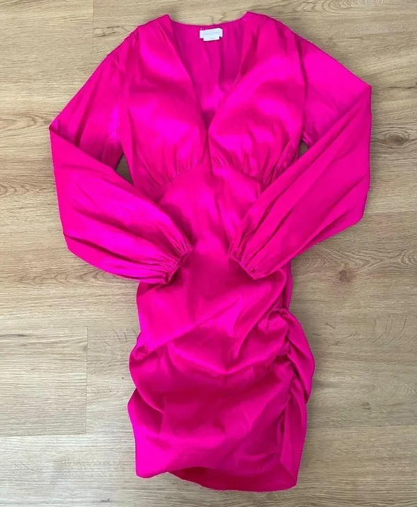 Lovers + Friends Hot Pink Lorenza Mini Dress Long-sleeve - Image 3