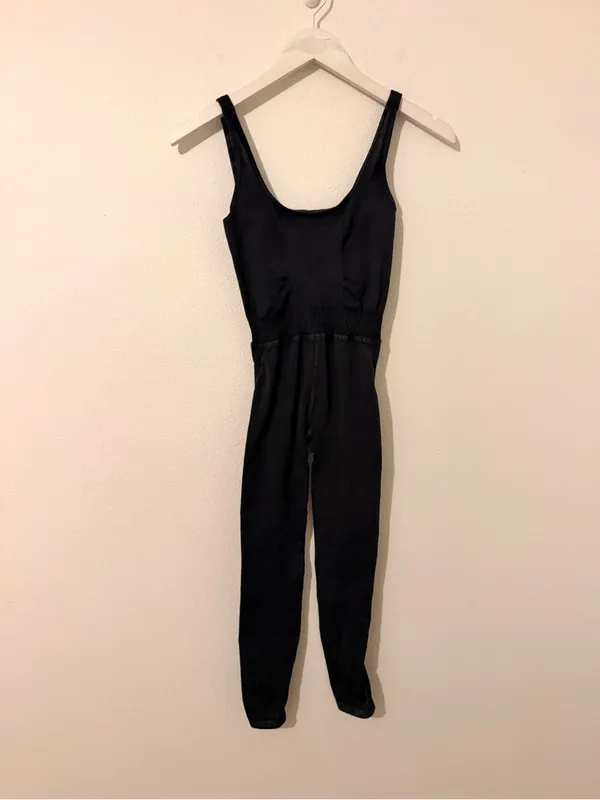 Free People Movement Good Karma Onesie Jumpsuit Dark Gray Charcoal Sleeveless - Image 3