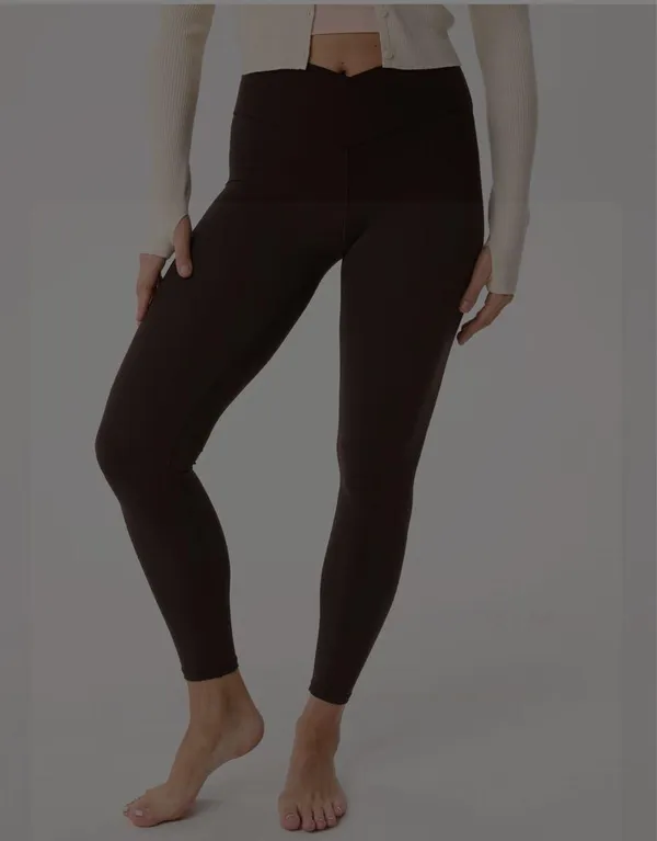 Aerie Crossover Brown Leggings - Image 2