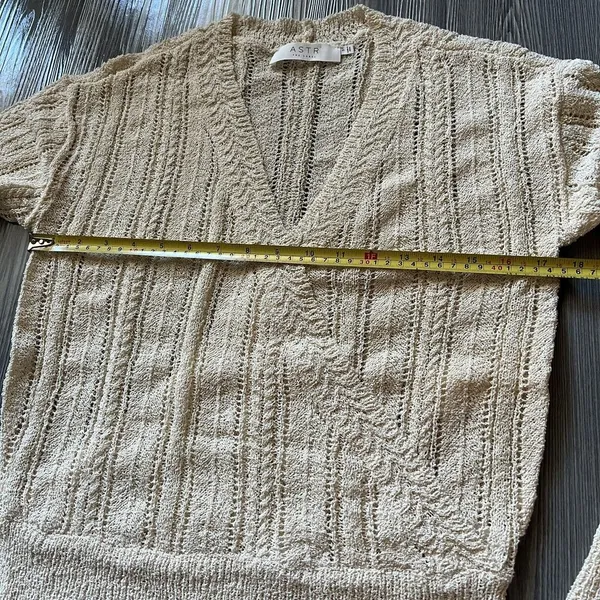 Astr The Label Knit Sweater Womens Small Wrap Front Cream - Image 6