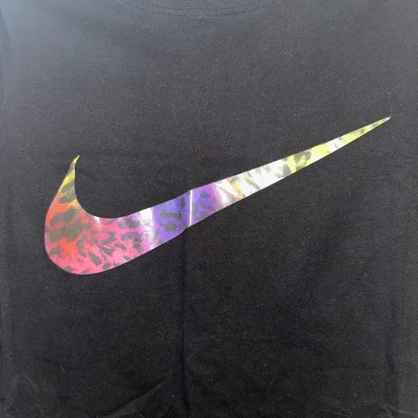 WOMENS NIKE NSW AIRXOTIC BOXY TEE multi color animal print logo size medium NEW - Image 6