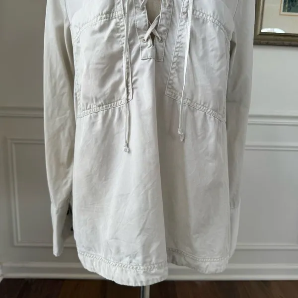 Free People Under Your Spell Cream Lace Up Tunic Top $108 M - Image 4