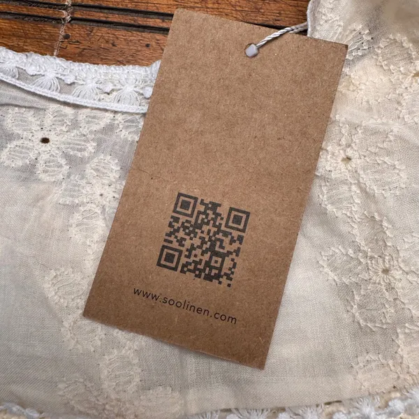 SooLinen Natural Linen Embroidered Eyelet Lace Halter‎ Mini Dress Cream Boho - Image 6