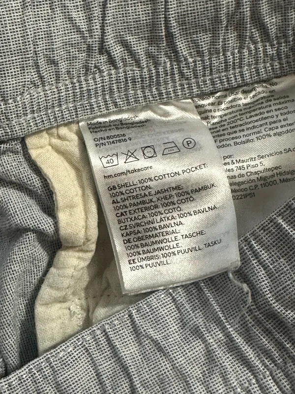 H&M Light Gray Drawstring Cotton-Blend Athletic Shorts - Image 4