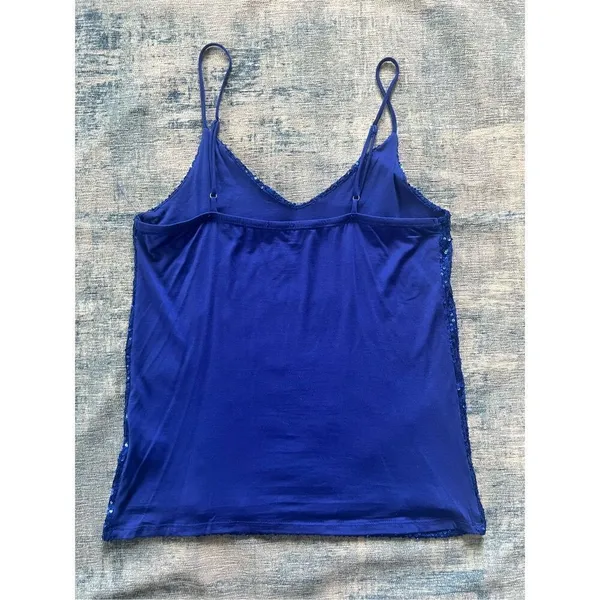 Pulse Boutique Blue Sequin Tank Top XS - Image 2